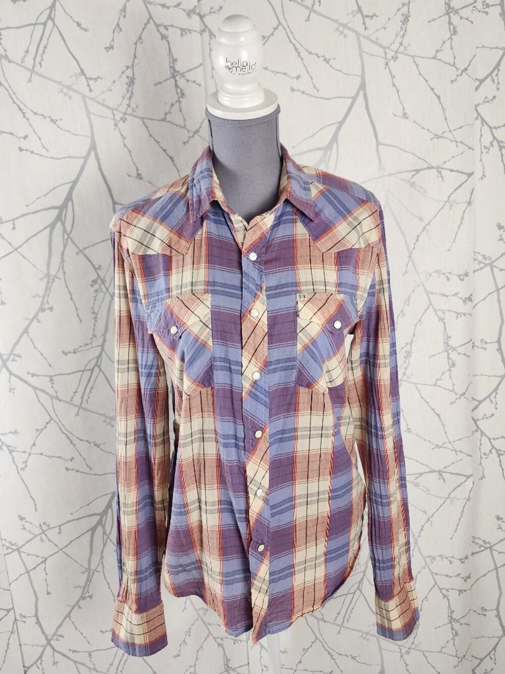 Salt Valley Purple Plaid Pearl Snap Western Blouse